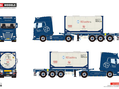 WSI WSI DAF XG+ 4x2 with 3-axle 30ft container trailer + 20ft container TOM VAN KLAVEREN