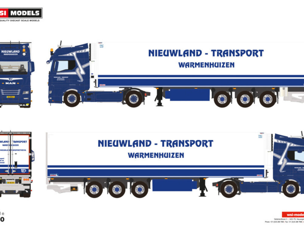 WSI WSI MAN TGX GX 4x2 with 3-axle reefer trailer  NIEUWLAND