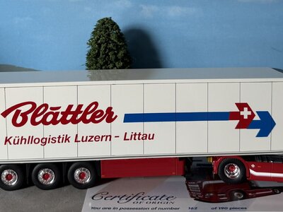Tekno Tekno Scania Next Gen S-serie Highline met 3-assige koeloplegger BLATTLER