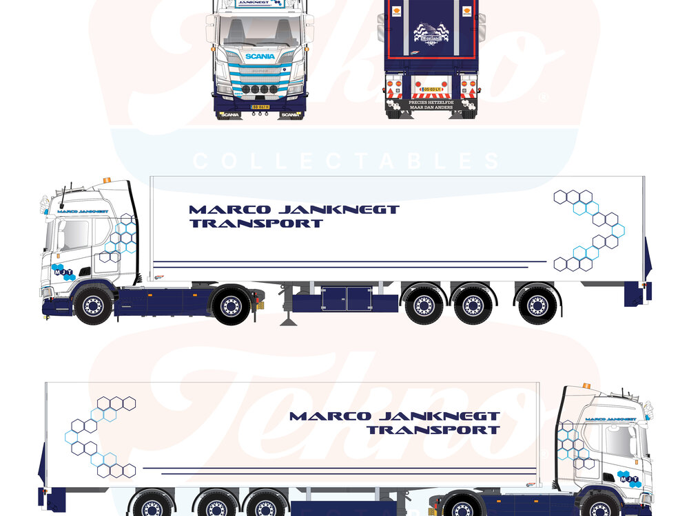 Tekno Tekno Scania Next Gen R-Serie Highline met 3-assige koeloplegger MARCO JANKNEGT