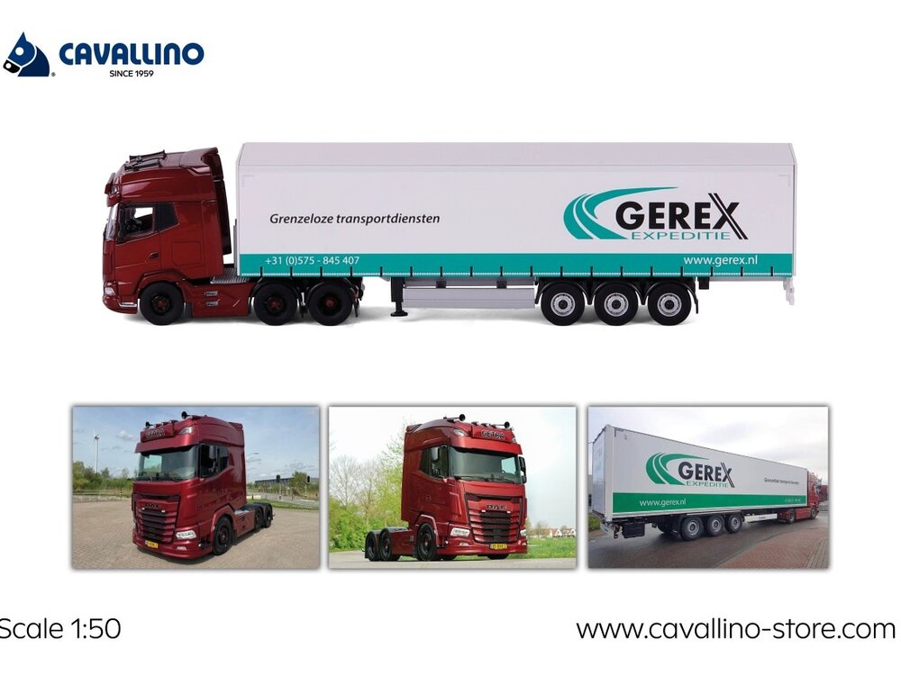 Cavallino Cavallino DAF XG+  with 3-axle curtainside trailer GETRA TRANSPORT