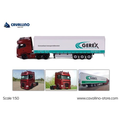 Cavallino Cavallino DAF XG+ met 3-as schuifzeilen oplegger GETRA TRANSPORT Cavallino Cavallino DAF XG+ met 3-as schuifzeilen oplegger GETRA TRANSPORT