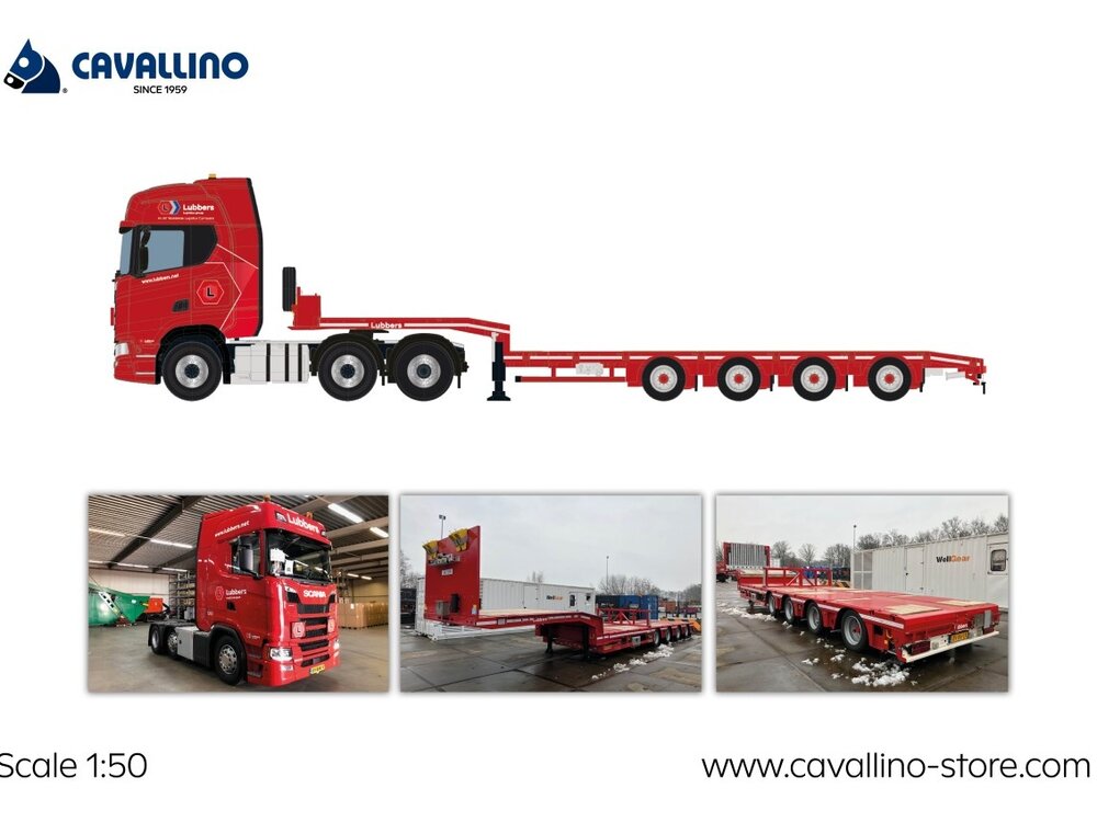 Cavallino Cavallino Scania S-Highline 6x2 with 4-axle semi-lowloader LUBBERS LOGISTICS GROUP