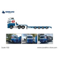 Cavallino Volvo FH5 Globetrotter 6x2 met 4-as semi dieplader WESTDIJK