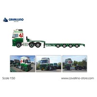 Cavallino Volvo FH5 Globetrotter XL 6x2 met 4-as semi dieplader WESTDIJK