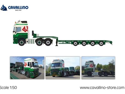 Cavallino Cavallino Volvo FH5 Globetrotter XL 6x2 met 4-as semi dieplader WESTDIJK