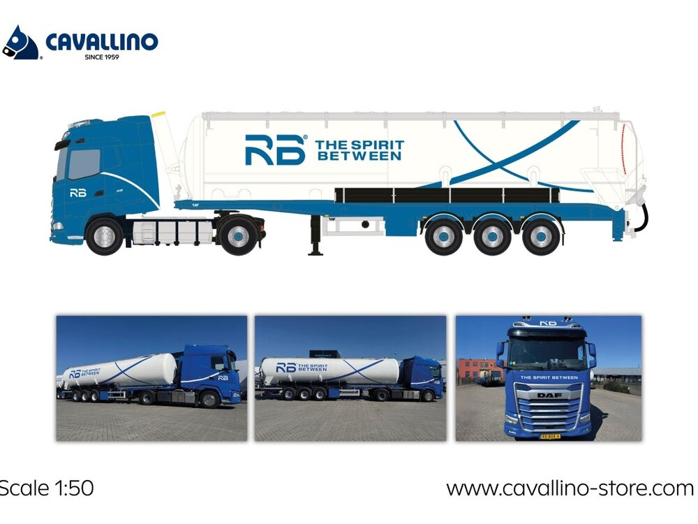 Cavallino Cavallino DAF XG 4x2 met 3-as bulk trailer RB LOGISTICS