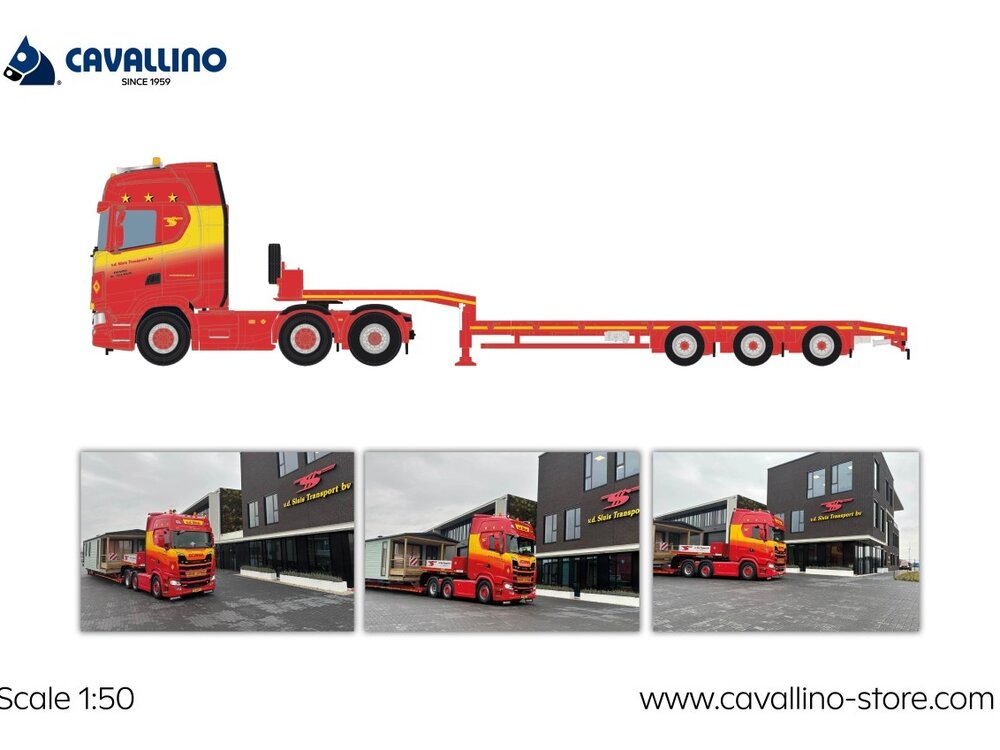 Cavallino Cavallino Scania S Highline 6x2 met 3-as semi dieplader VAN DER SLUIS STAPHORST