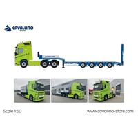 Cavallino Volvo FH5 Globetrotter 6x2 with 4-axle semi-lowloader NORDIC CRANE