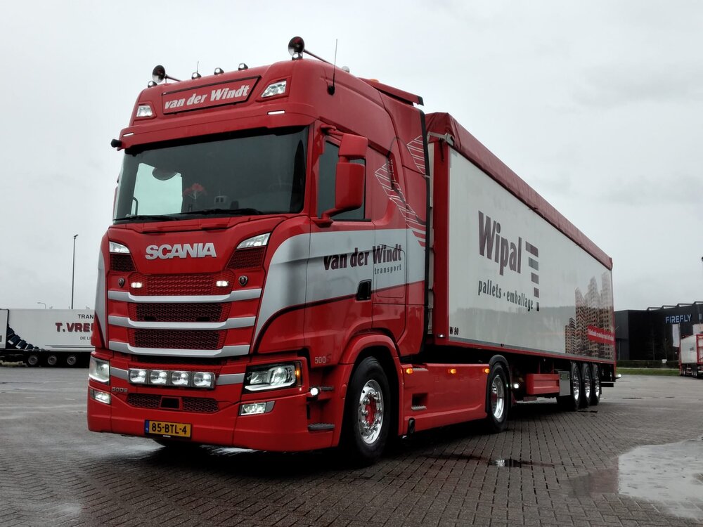 Tekno Tekno Scania Next Gen 500S 4x2 truck with  walkingfloor trailer VAN DER WINDT