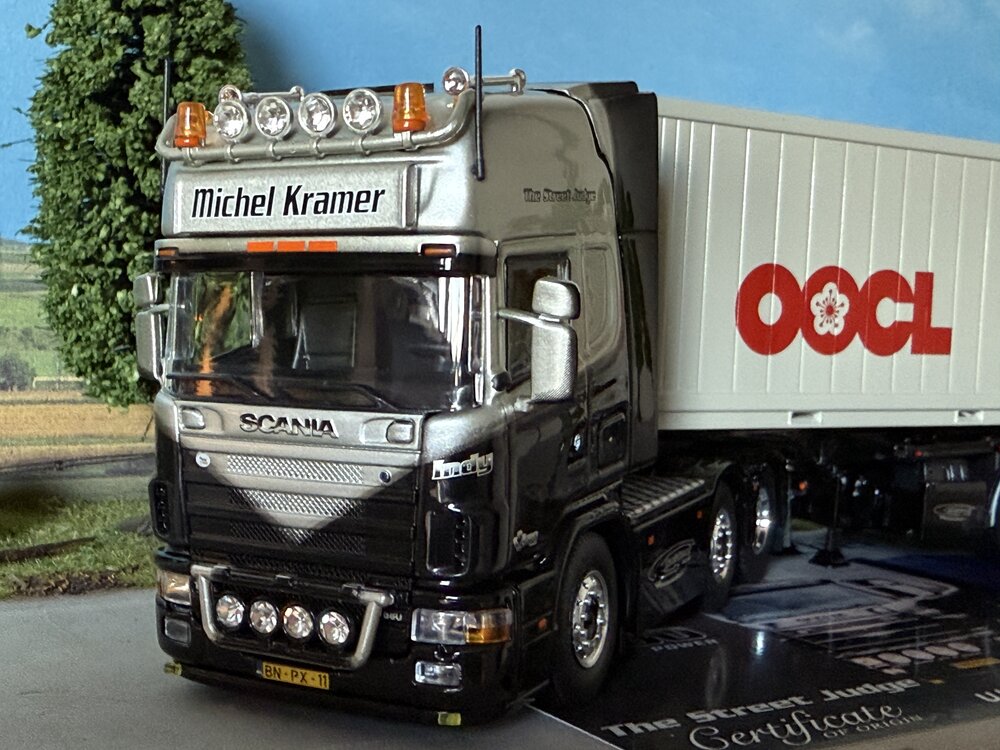Tekno Tekno Scania 4-serie Topline 6x2 met 2x 20ft. reefer container MICHEL KRAMER