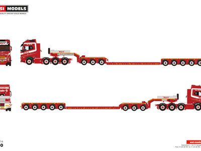 WSI WSI Volvo FH5 Glob. XL 8x4 + low loader with dolly 8-axle KLOSTER A/S