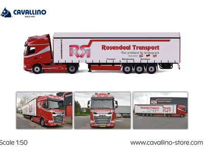 Cavallino Cavallino DAF XG met 3-as schuifzeilen oplegger ROSENDAAL TRANSPORT BEEK