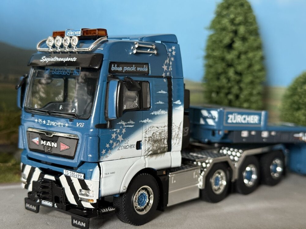 WSI WSI MAN TGX XXL 8x4 met euro lowloader + interdolly ZÜRCHER
