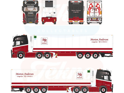 Tekno Tekno Scania Next Gen S-serie Highline with 3-axle reefer trailer MORTEN ANDERSEN