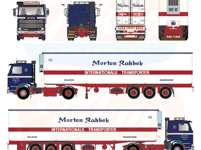 Tekno Tekno Scania 142 4x2 met 3-assige klassieke koeloplegger MORTEN RAHBEK