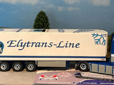 Tekno Tekno Scania R 4x2 with 3-axle Zamac reefer trailer ELYTRANS LINE