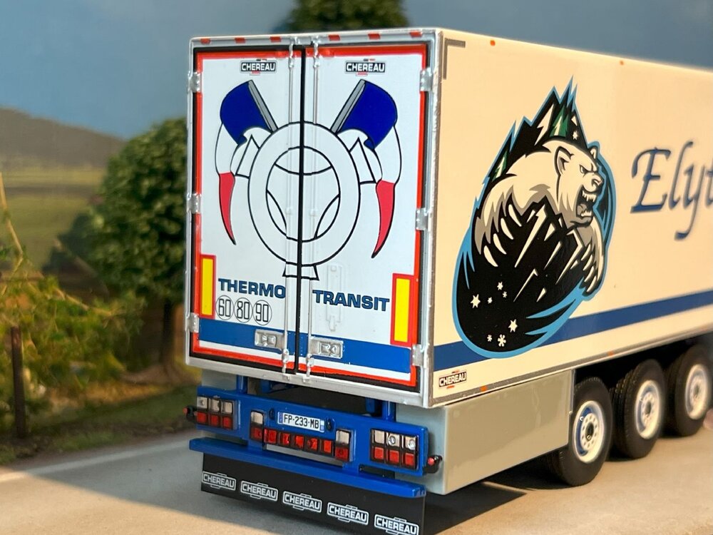 Tekno Tekno Scania R 4x2 met 3-assige Zamac koeloplegger ELYTRANS LINE