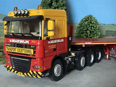 WSI WSI DAF 105XF Super Space Cab 8x4 + 6-axle ballast trailer VAN MARWIJK