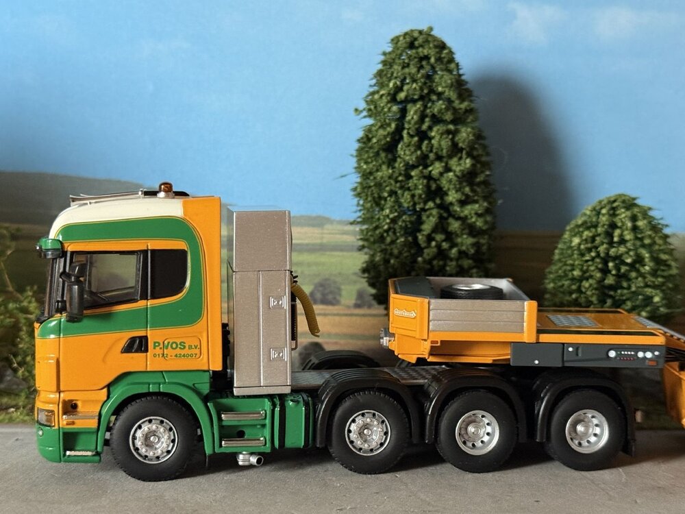 WSI WSI Scania R Highline 8x4 + 4-axle Nooteboom euro lowloader P. VOS