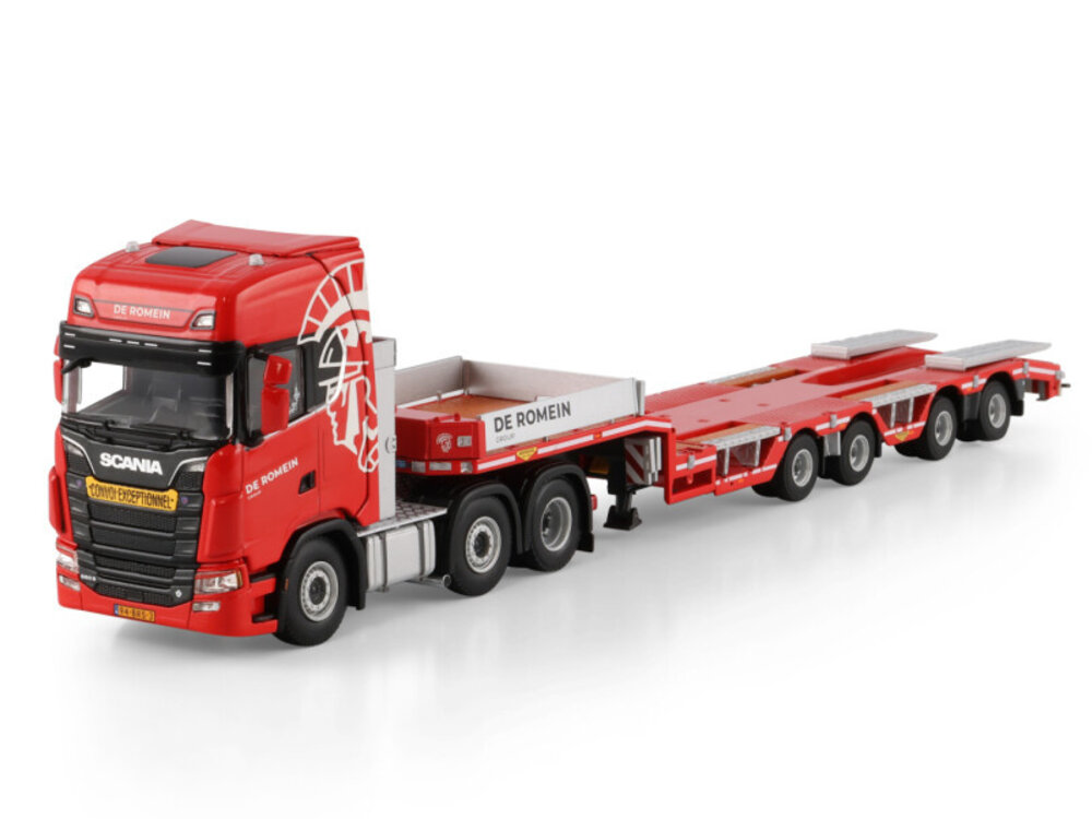 WSI WSI Scania S Highline 6x2 met 4-assige twin steer semi wheel well low loader DE ROMEIN GROEP