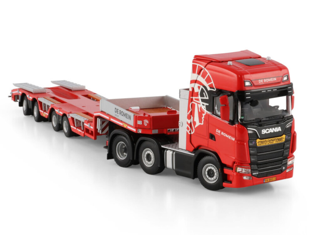WSI WSI Scania S Highline 6x2 met 4-assige twin steer semi wheel well low loader DE ROMEIN GROEP