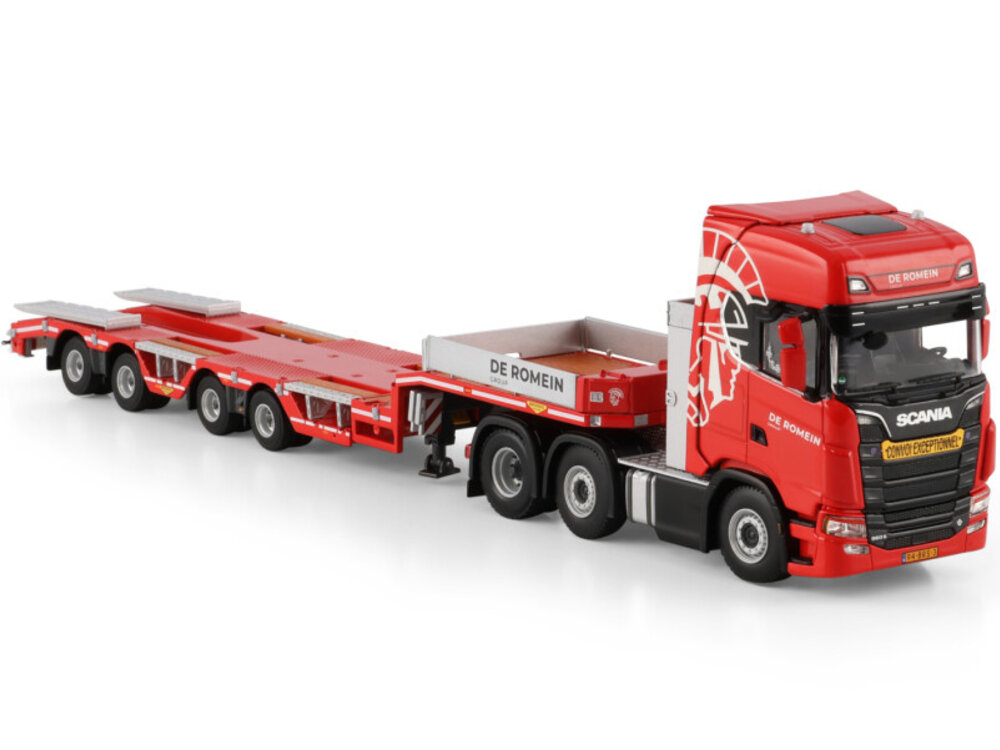 WSI WSI Scania S Highline 6x2 met 4-assige twin steer semi wheel well low loader DE ROMEIN GROEP