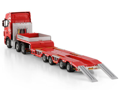 WSI WSI Scania S Highline 6x2 with 4-axle twin steer semi wheel well low loader DE ROMEIN GROEP