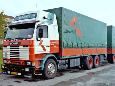 Tekno Tekno Scania 2-serie motorwagen met huifaanhanger LOMMERTS