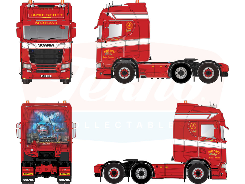 Tekno Tekno Scania Next Gen S580 Highline 6x2 JAMIE SCOTT (Packed in gift box)