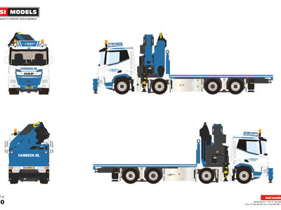 WSI WSI DAF XD SL riged flatbed truck 8x2  with palfinger PK 480 tec VAN HAMEREN B.V.