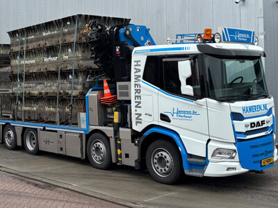 WSI WSI DAF XD SL riged flatbed truck 8x2  with palfinger PK 480 tec VAN HAMEREN B.V.