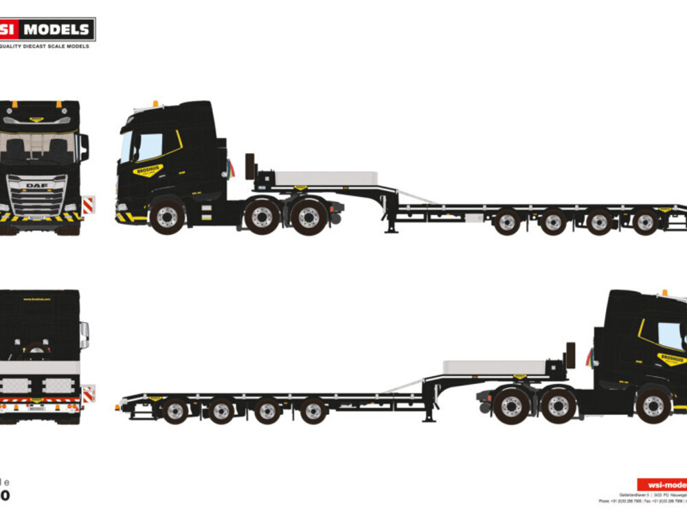 WSI WSI DAF XG MY25 6x2  with 4-axle lowloader PREMIUM LINE