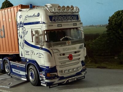 WSI WSI Scania R580 6x4 with 3-axle container trailer + Hapag Lloyd container KENNY FERGUSON TRANSPORT