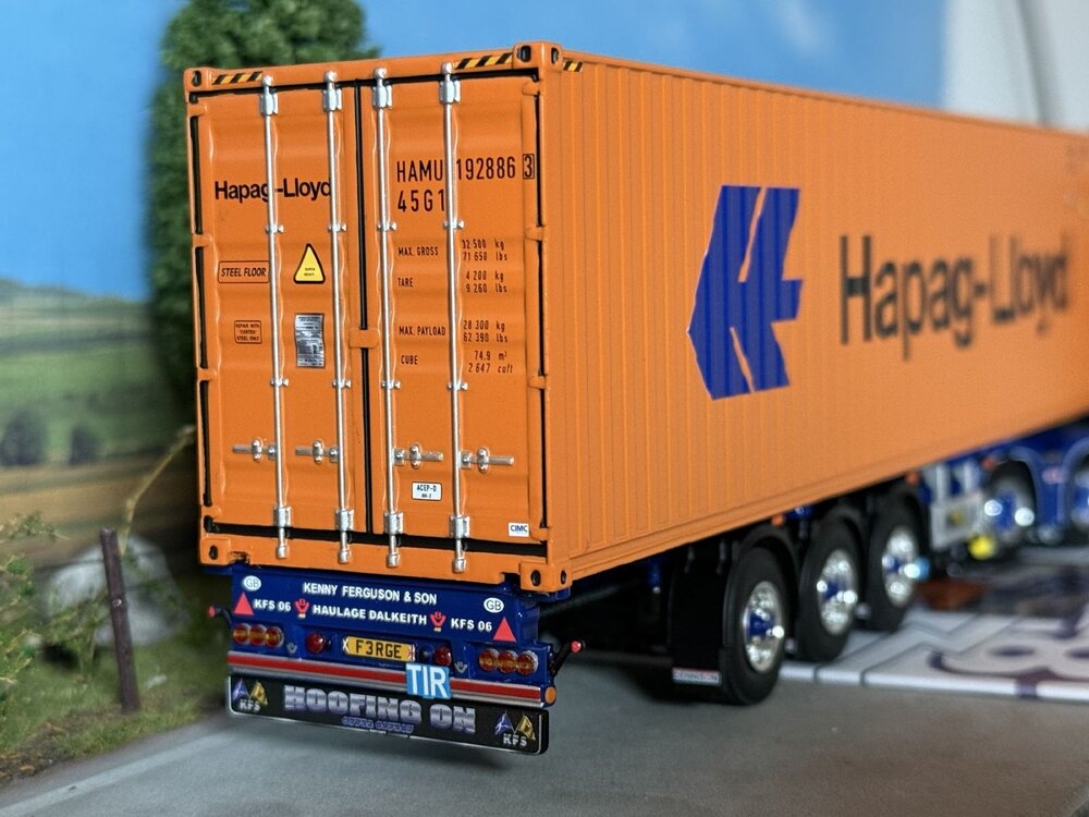 WSI WSI Scania R580 6x4 with 3-axle container trailer + Hapag Lloyd container KENNY FERGUSON TRANSPORT