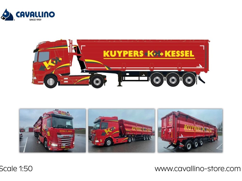 Cavallino Cavallino DAF XG met 3-as schroot kipper oplegger KUYPERS KESSEL