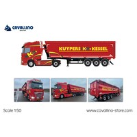 Cavallino DAF XG met 3-as schroot kipper oplegger KUYPERS KESSEL