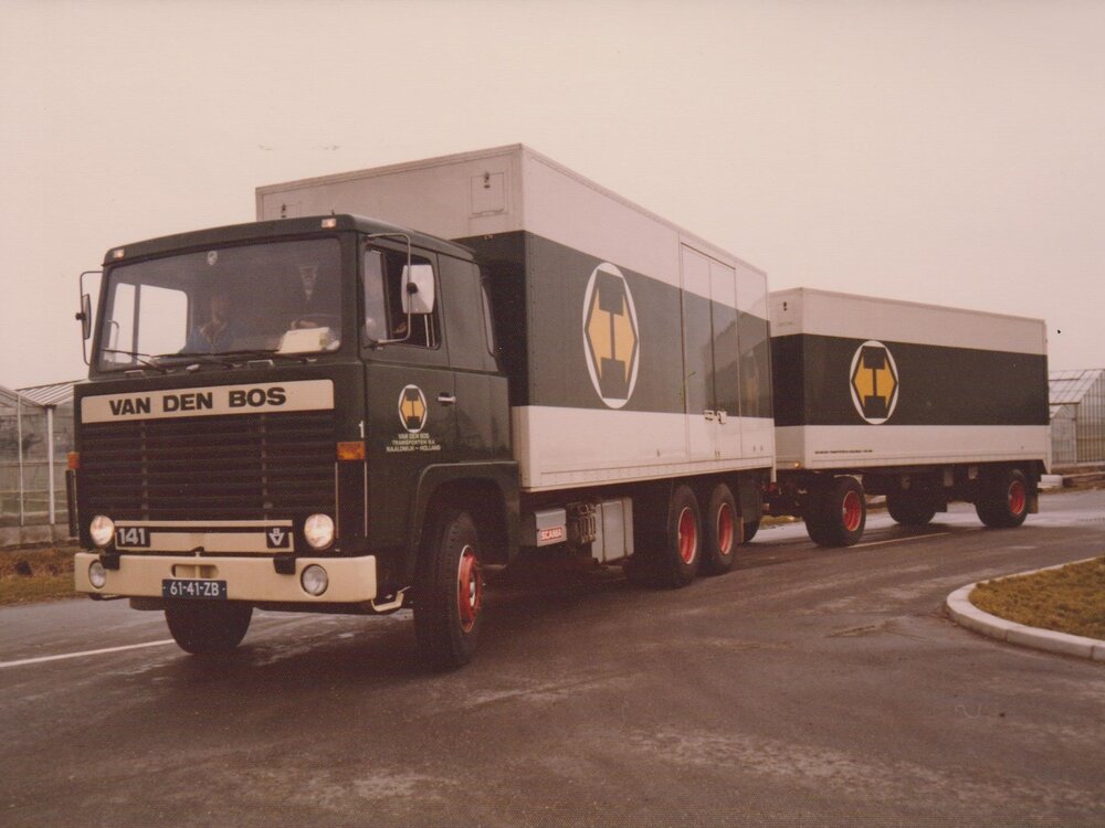 Tekno Tekno Scania 141 rigid truck with trailer VAN DEN BOS