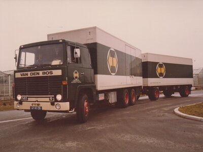 Tekno Tekno Scania 141 rigid truck with trailer VAN DEN BOS