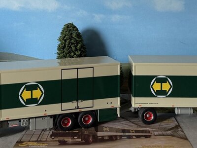 Tekno Tekno Scania 141 rigid truck with trailer VAN DEN BOS