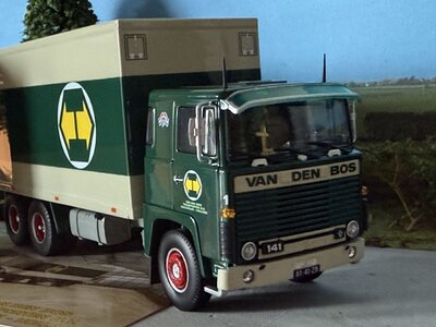 Tekno Tekno Scania 141 motorwagen met aanhanger VAN DEN BOS