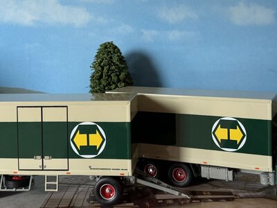 Tekno Tekno Scania 141 rigid truck with trailer VAN DEN BOS