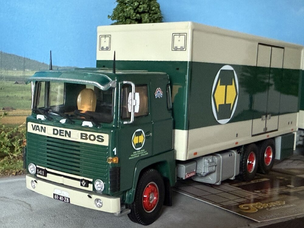 Tekno Tekno Scania 141 motorwagen met aanhanger VAN DEN BOS