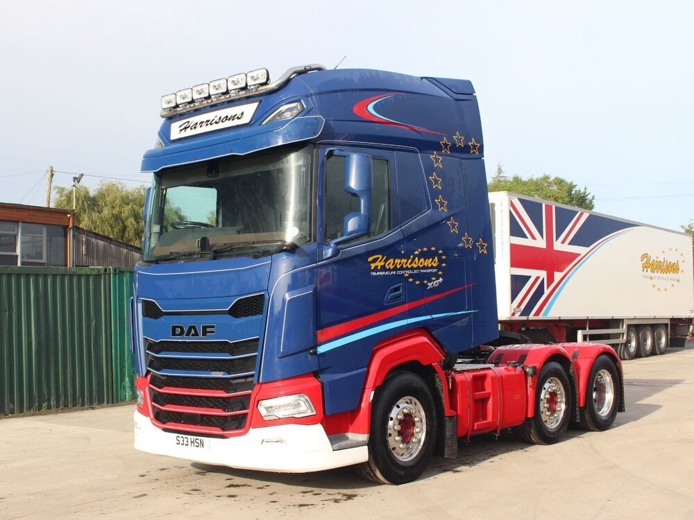 WSI WSI DAF XG+ 6x2 with 3-axle Chereau reefer trailer HARRISONS PRESTON