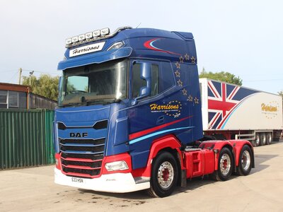 WSI WSI DAF XG+ 6x2 with 3-axle Chereau reefer trailer HARRISONS PRESTON