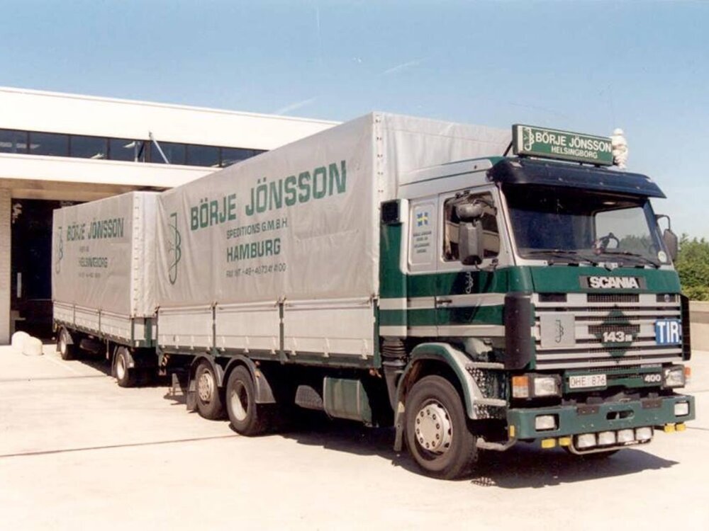 Tekno Tekno Scania 3-serie motorwagen met huifaanhanger BÖRJE JÖNSSON