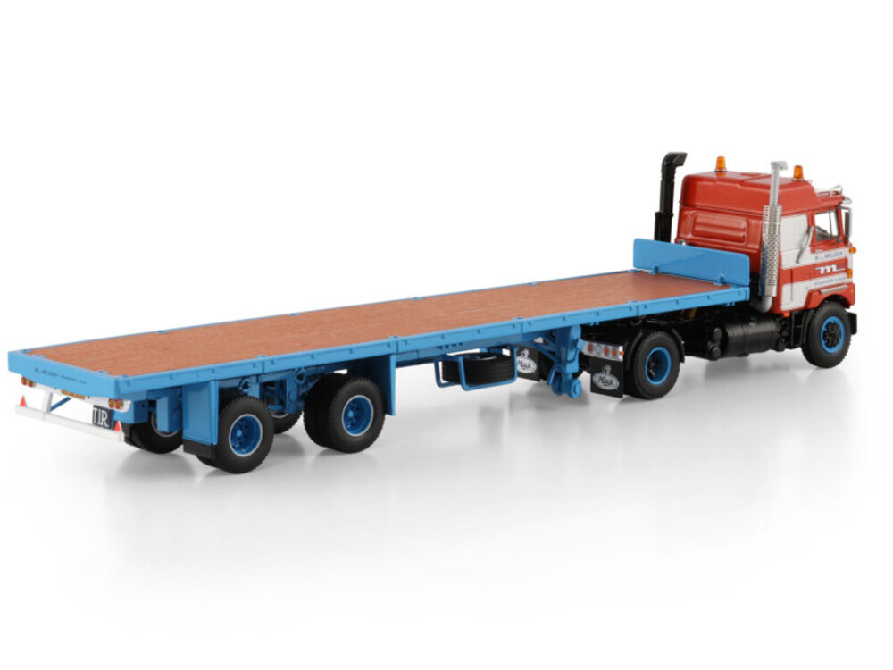 WSI WSI Mack F700 4x2 + 2-axle classic flatbed trailer VAN DER MEIJDEN