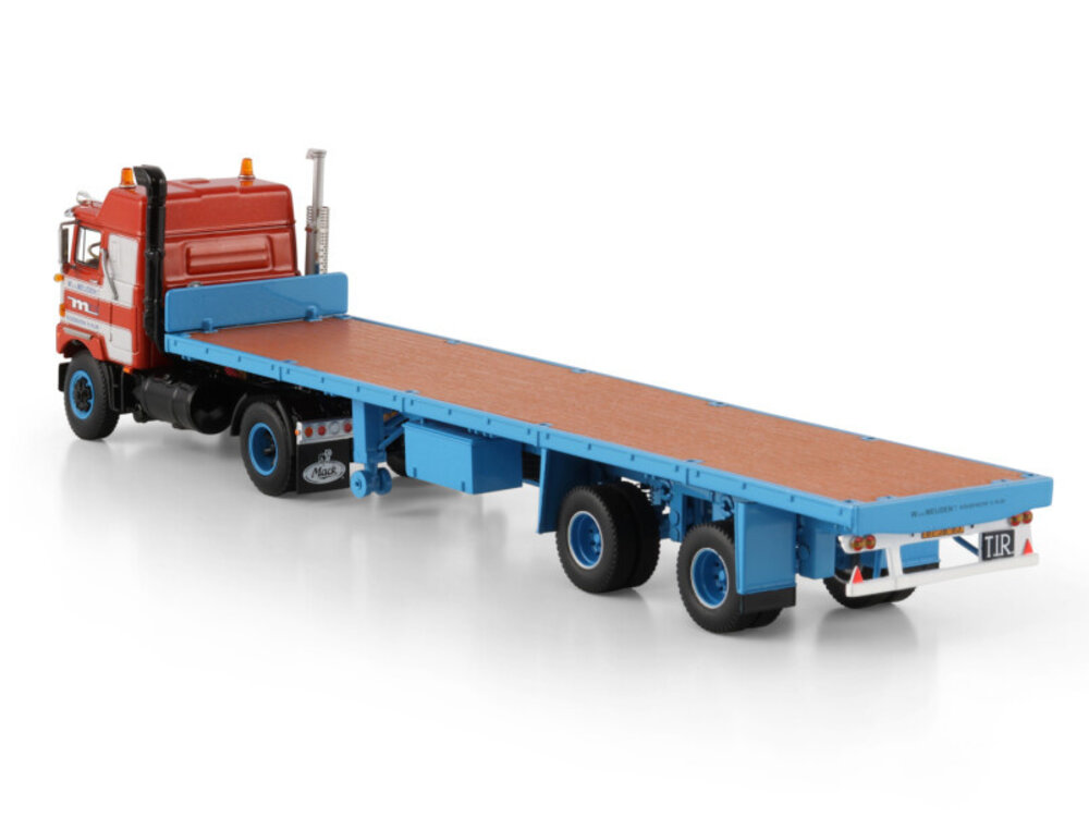 WSI WSI Mack F700 4x2 + 2-axle classic flatbed trailer VAN DER MEIJDEN