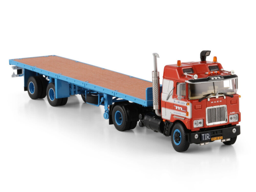 WSI WSI Mack F700 4x2 + 2-axle classic flatbed trailer VAN DER MEIJDEN