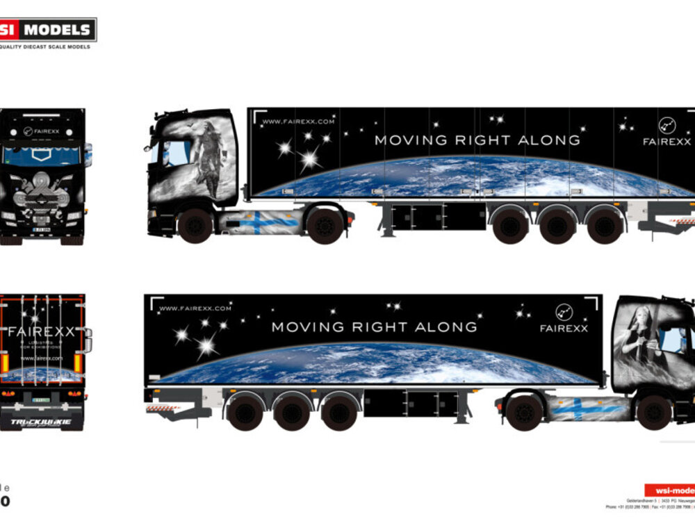 WSI WSI Scania S Higline 4x2 + 3-axle box trailer FAIREXX